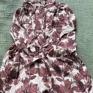 Kate Quinn Mauve Leaf Print Dress